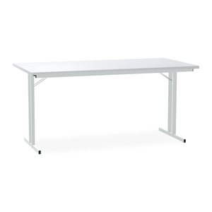 Klapptisch mit T-Fuß – Gestell in Lichtgrau (1600 x 800 x 750 mm, Platte Grau, Gestell RAL 7035)