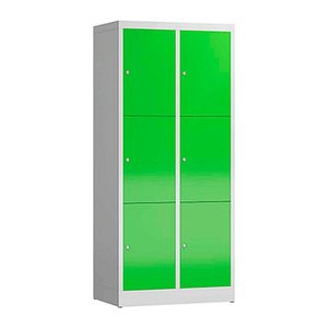 ClassiX Schließfachschrank gelbgrün, lichtgrau X-523325, 6 Schließfächer 80,0 x 50,0 x 180,0 cm