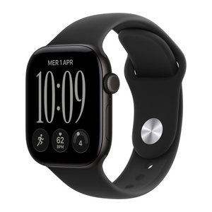 Apple Watch 12 42 mm Aluminium schwarz (GPS + Cellular) Sportarmband M/L schwarz