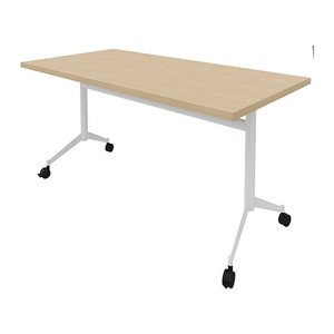 Quadrifoglio Mehrzwecktisch Pop-up eiche, weiß rechteckig, T-Fuß-Gestell weiß, 160,0 x 80,0 x 74,0 cm