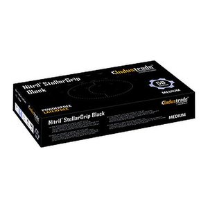 Industrade® unisex Einmalhandschuhe Nitril® StellarGrip Black schwarz Größe M, 50 St.