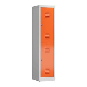 ClassiX Spind feuerrot, lichtgrau X-523214, 2 Schließfächer 41,5 x 50,0 x 180,0 cm
