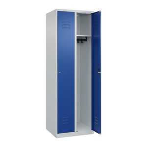 CP Spind Classic Plus lichtgrau, enzianblau 080000-20 S10015, 2 Schließfächer 60,0 x 50,0 x 185,0 cm
