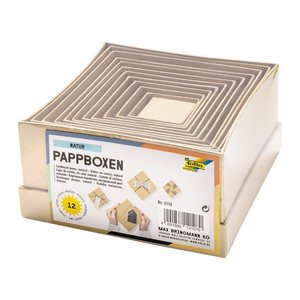 folia NATUR Geschenkboxen-Set braun, 12 St.