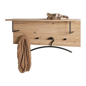 HAKU Möbel Wandgarderobe 37447 eiche Holz 4 Haken 80,0 x 30,0 cm, 1 St.