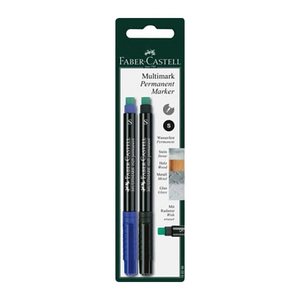 FABER-CASTELL Marker Multimark permanent S bl/schwarz 2x BK