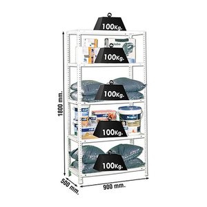Simonrack Schwerlastregal COMFORT 8425437047770 weiß 90,0 x 50,0 x 180,0 cm