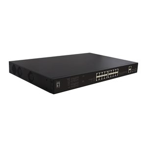 LevelOne PoE+Switch 16xFE PoE/2xGE/2xSFP 270W 19"unman.Metal