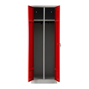 Gürkan Spind lichtgrau, feuerrot 103450, 1 Schließfach 60,0 x 50,0 x 180,0 cm