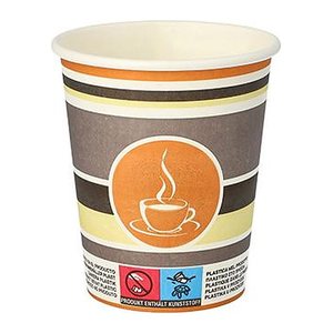 STARPAK Einweg-Kaffeebecher weiß, rot, gelb, grau 0,2 l, 50 St.