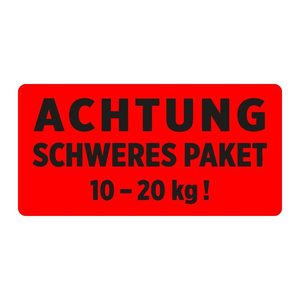 AVERY Zweckform Warnetiketten rot »ACHTUNG SCHWERES PAKET 10-20 kg!« 100,0 x 50,0 mm, 1 Etiketten