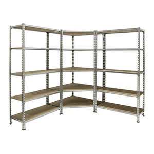 Simonrack Schwerlast-Weitspannregal MADERCLICK CORNER 5 8425437135385 silber 180,0 x 30,0 x 180,0 cm