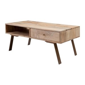 WOHNLING Couchtisch rechteckig Massivholz mango 95,0 x 50,0 x 42,0 cm, 1 St.