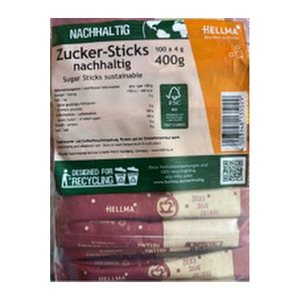 HELLMA  Feinzucker Zuckersticks, 100x 4,0 g