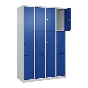 CP Schließfachschrank Classic Plus enzianblau, lichtgrau 080000-403 S10003, 12 Schließfächer 120,0 x 50,0 x 185,0 cm