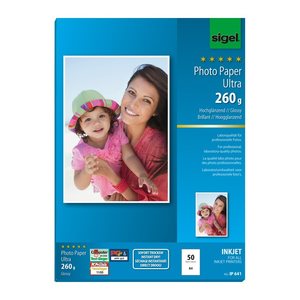 SIGEL Fotopapier IP641 DIN A4 hochglänzend 260 g/qm 50 Blatt