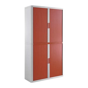 PAPERFLOW easyOffice Rollladenschrank weiß, rot ohne Fachböden 110,0 x 41,5 x 204,0 cm