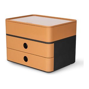 HAN Schubladenbox Smart Box plus ALLISON  caramel brown 1100-83D, DIN A5 mit 3 Schubladen, 1 St.
