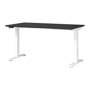 GERMANIA JET höhenverstellbarer Schreibtisch grafit rechteckig, T-Fuß-Gestell weiß 140,0 x 80,0 cm
