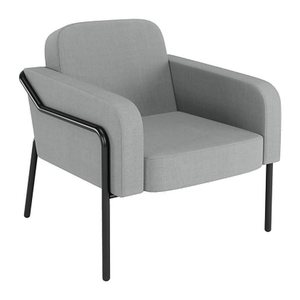 medso powered by PAPERFLOW Sessel MEDSO L Rund grau schwarz Stoff 75,0 x 74,3 x 73,6 cm, 1 St.