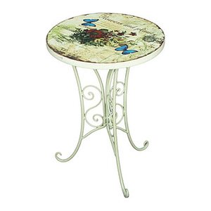Garden Pleasure Gartentisch FLORAL altweiß rund Ø38 x Ø38 x 53,0 cm