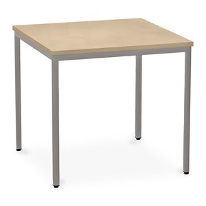 Besprechungstisch in verschiedenen Größen – G: Weißaluminium (800 x 800 x 750 mm, Platte Ahorn)
