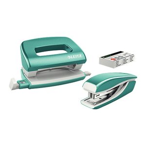 LEITZ Locher und Heftgeräte Set NeXXt WOW 5561 eisblau
