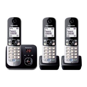 Panasonic KX-TG6823GB Schnurloses Telefon-Set mit Anrufbeantworter schwarz-silber