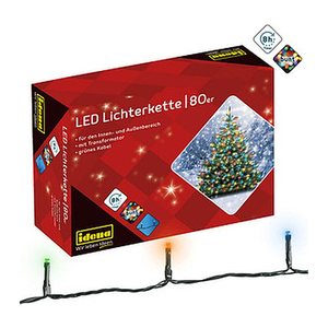 Idena 80er bunte LED Lichterkette grün 16,0 m, 1 St.