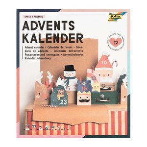folia Adventskalender SANTA & FRIENDS mehrfarbig