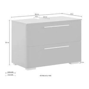 MÖBELPARTNER Waschbeckenunterschrank Carlos 148600 anthrazit 80,2 x 35,0 x 59,1 cm