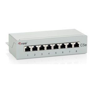 Equip Patchpanel 8xRJ45 Cat5e Desktop 100MHz RAL7035