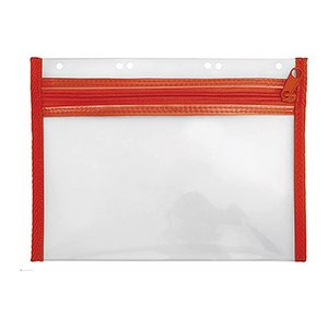 VELOFLEX Reißverschlussbeutel VELOBAG® DIN A5 transparent/rot 0,3 mm, 1 St.