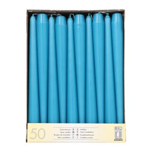 STARPAK Kerzen türkis, 50 St.