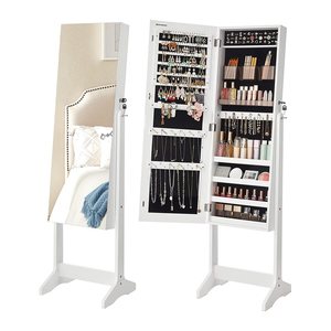 SONGMICS Schmuckschrank weiß 6 Fachböden