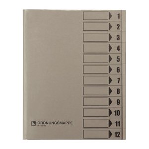 bene Ordnungsmappe 12 Fächer grau, 1 St.