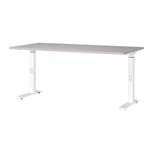 GERMANIA DOWNEY höhenverstellbarer Schreibtisch kaschmir rechteckig, C-Fuß-Gestell weiß 160,0 x 80,0 cm