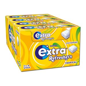 extra® Refreshers TROPICAL Kaugummis 12x 8 Dragees, 12 St.