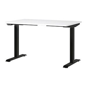 GERMANIA JET höhenverstellbarer Schreibtisch weiß rechteckig, T-Fuß-Gestell schwarz 120,0 x 80,0 cm