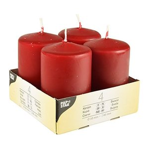 STARPAK Stumpenkerzen bordeaux, 4 St.