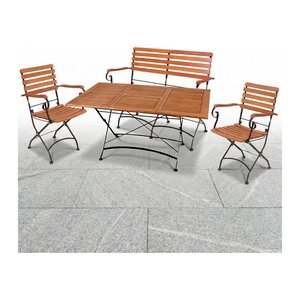Garden Pleasure Sitzgruppe WIEN, schwarz Holz, Metall, 4-teilig