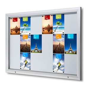Showdown® Displays Schaukasten T silber 18x DIN A4 146,5 x 4,7 x 106,7 cm, 1 St.