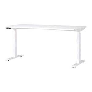 GERMANIA JET höhenverstellbarer Schreibtisch weiß rechteckig, T-Fuß-Gestell weiß 160,0 x 80,0 cm