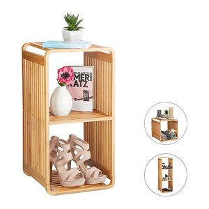 relaxdays Beistellregal braun 33,0 x 33,0 x 64,7 cm, 1 St.