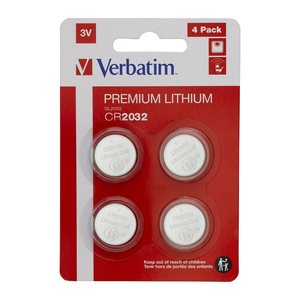 Verbatim Knopfzelle CR2032 3V Lithium 4er Pack