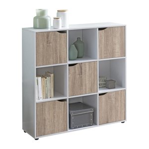 WOHNLING Regalschrank, WL5.526 weiß, sonoma-eiche 89,0 x 29,0 x 91,0 cm, 1 St.