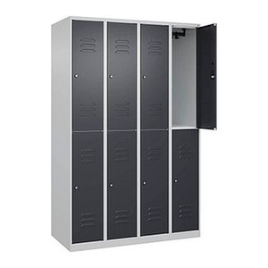 CP Spind Classic Plus anthrazitgrau, lichtgrau 080300-40 S10028, 8 Schließfächer 120,0 x 50,0 x 185,0 cm