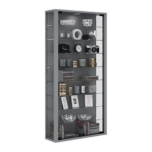VCM my home Vitrosa Maxi Vitrine silber 8 Fachböden
