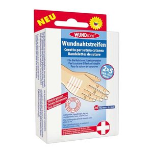WUNDmed® Pflaster Wundnahtstreifen 02-090 weiß 10,2 cm x 6,4 mm, 10 St.