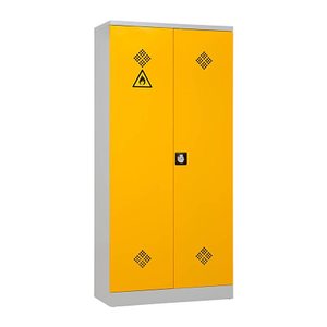 Gürkan Umweltschrank 111087 lichtgrau, rapsgelb 4 Fachböden 92,0 x 42,0 x 195,0 cm, aufgebaut, 1 St.
